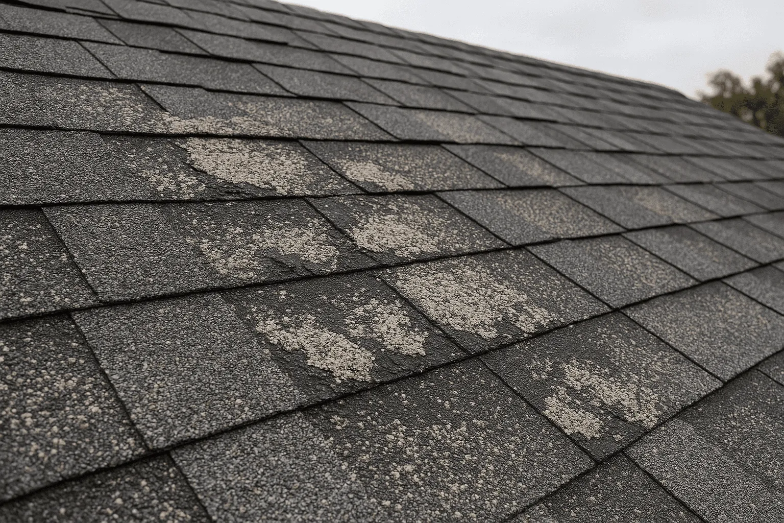 Granule loss on asphalt shingles